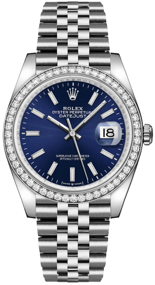 Rolex Datejust 36 Bright Blue Index Dial Unisex Watch 126284RBR-0009