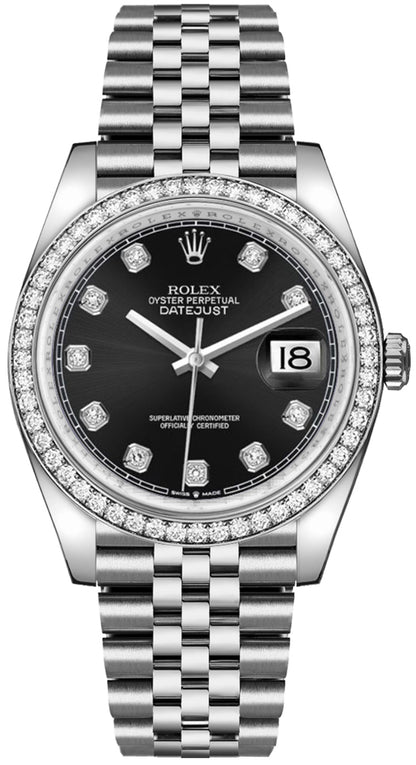 Rolex Datejust 36 Bright Black Dial Unisex Watch 126284RBR-0019