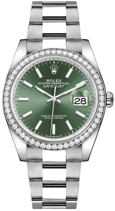 Rolex Datejust 36 Mint Green Index Dial Unisex Watch 126284RBR-0044