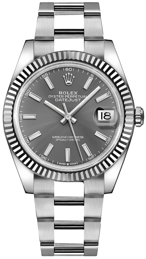 Rolex Datejust 41 Oystersteel Rhodium Men's Watch 126334-0013