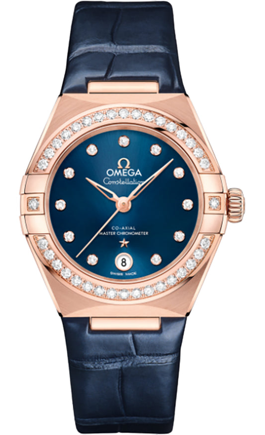 Omega Constellation Blue Dial Rose Gold Women's Watch 131.58.29.20.53.002