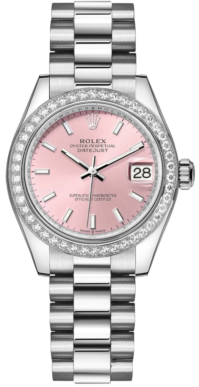 Rolex Datejust 31 Pink Dial Diamond Bezel Women's Watch 278289RBR-0013