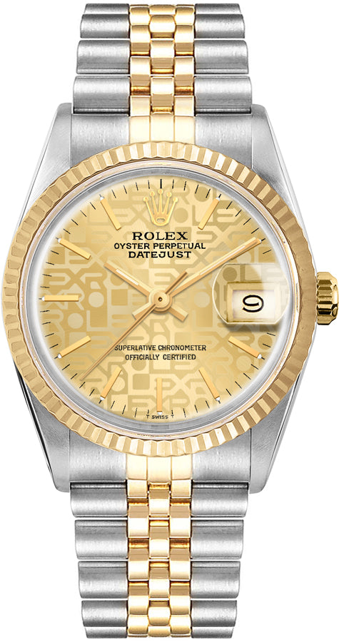 Rolex Datejust 36 Champagne Jubilee Dial Gold & Steel Unisex Watch 16013