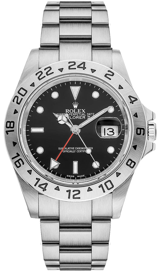 Rolex Explorer II GMT Stainless Steel Black Dial Men's Watch 16570