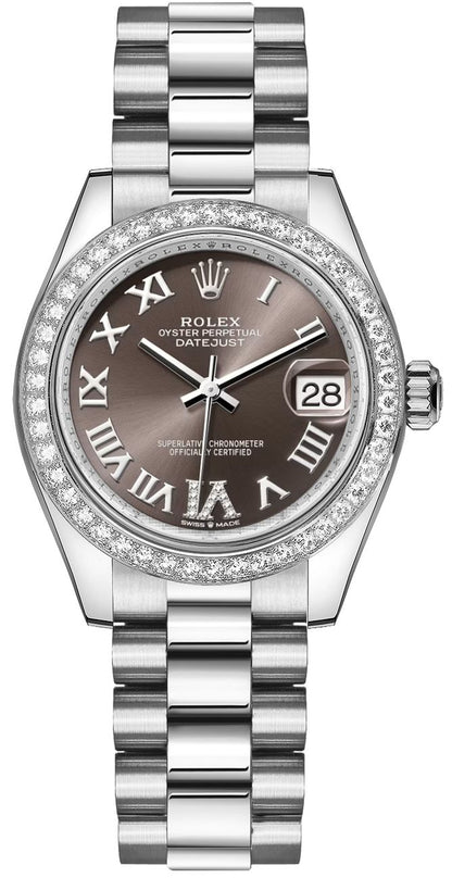 Rolex Datejust 31 Dark Grey Roman Diamond Dial Women's Watch 278289RBR-0020