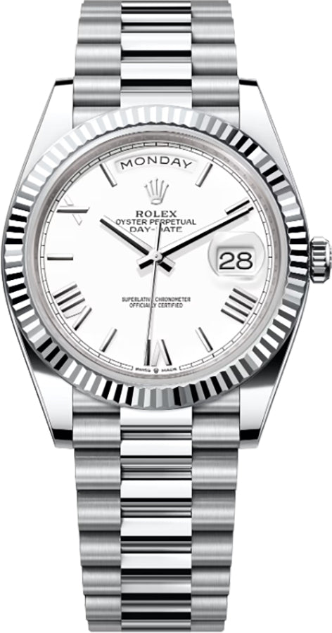 Rolex Day-Date 40 White Dial President Bracelet Men's Watch 228236-0010