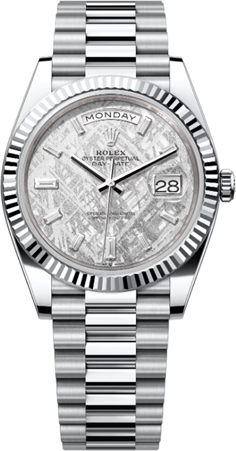 Rolex Day-Date 40 Meteorite Diamond Dial Platinum Men's Watch 228236-0011