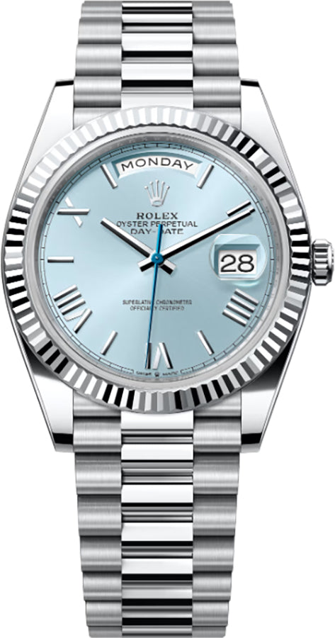 Rolex Day-Date 40 Ice Blue Dial Platinum 40mm Men's Watch 228236-0012