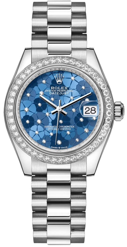 Rolex Datejust 31 Blue Floral Motif Diamond Dial Women's Watch 278289RBR-0025