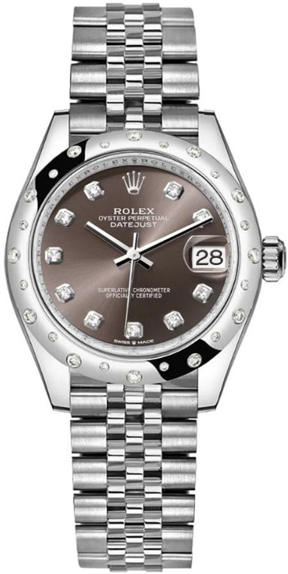 Rolex Datejust 31 Dark Grey Diamond Dial Women's Watch 278344RBR-0008