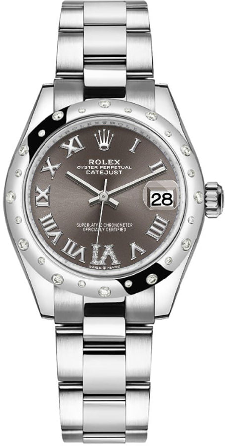 Rolex Datejust 31 Dark Grey Dial Diamonds Women's Watch 278344RBR-0029