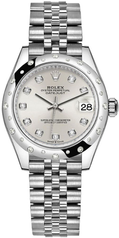 Rolex Datejust 31 Silver Diamond Dial Women's Watch 278344RBR-0032