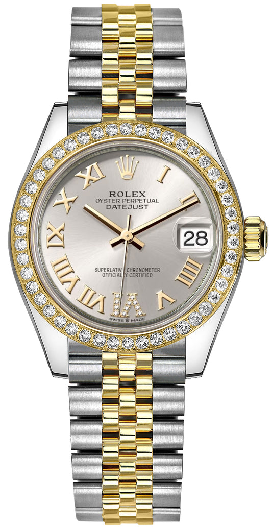 Rolex Datejust 31 Diamond Bezel Silver Women's Watch 278383RBR-0004