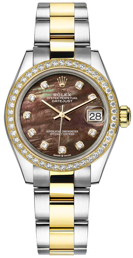 Rolex Datejust 31 Black Mother of Pearl Women's Watch 278383RBR-0023