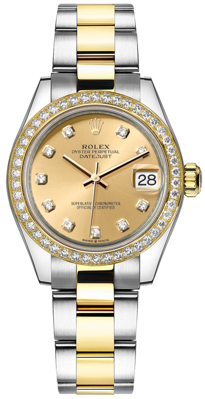 Rolex Datejust 31 Champagne Diamond Dial Women's Watch 278383RBR-0025