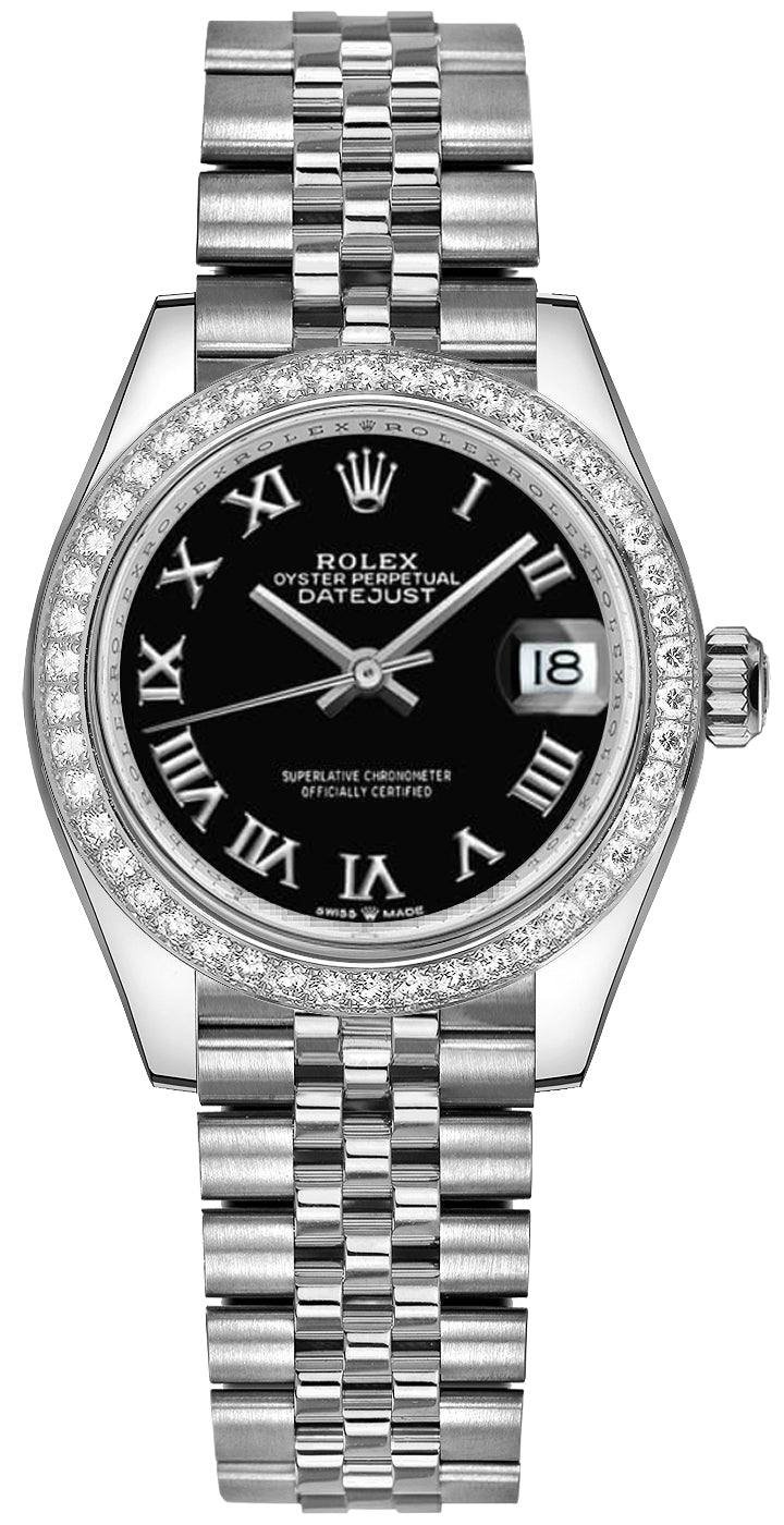 Rolex Datejust 31 Black Dial Jubilee Bracelet Women's Watch 278384RBR-0002