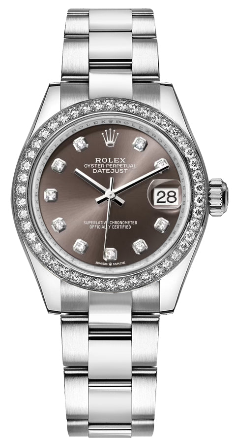 Rolex Datejust 31 Dark Grey Dial Diamonds Women's Watch 278384RBR-0009