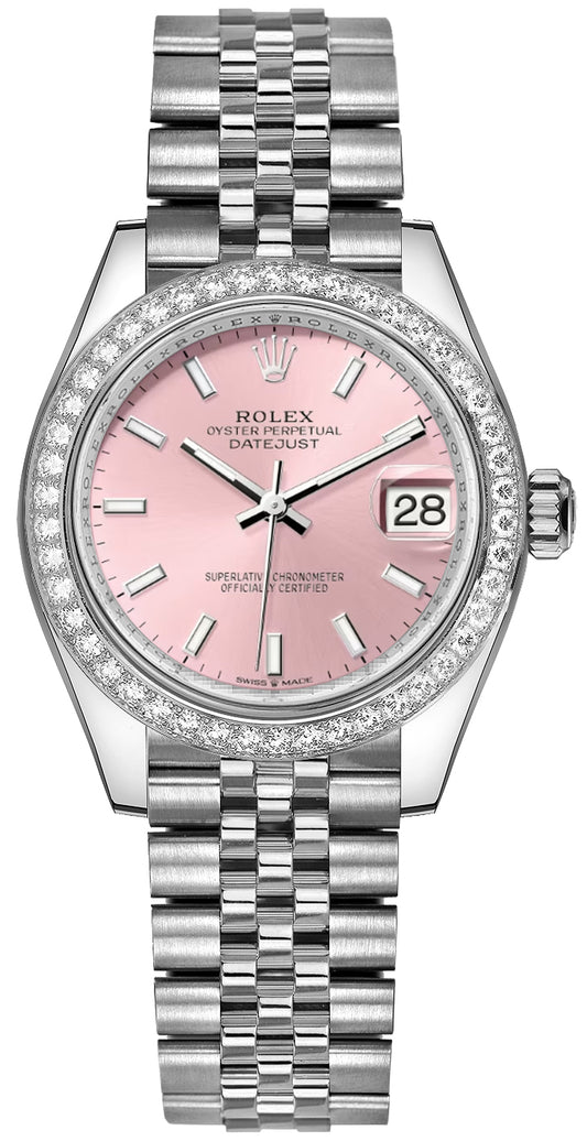 Rolex Datejust 31 White Gold Bezel Diamonds Women's Watch 278384RBR-0018