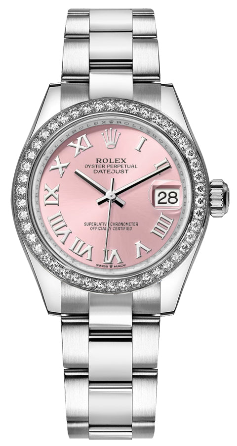 Rolex Datejust 31 White Gold Bezel Diamonds Women's Watch 278384RBR-0023