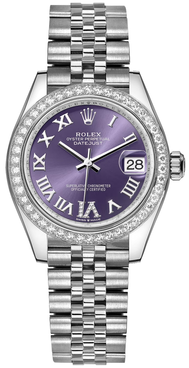 Rolex Datejust 31 Purple Dial Jubilee Bracleet Women's Watch 278384RBR-0030