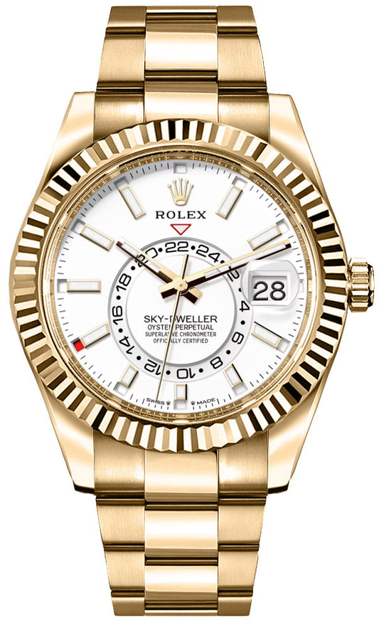 Rolex Sky-Dweller 18k Yellow Gold Oyster Bracelet Men's Watch 336938-0003