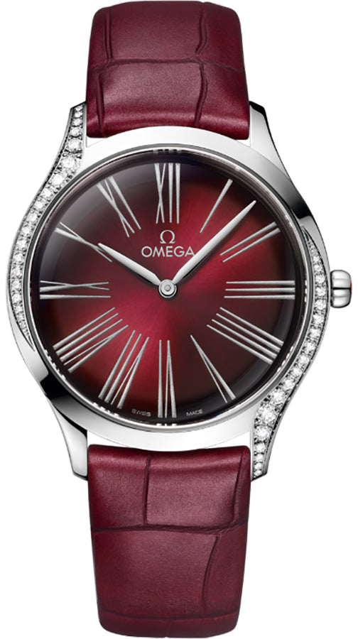 Omega De Ville Tresor Burgundy Dial Diamonds Women's Watch 428.18.36.60.11.001