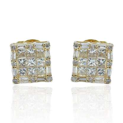 18K Yellow Gold Diamond Stud Earrings (.90 Ct. Tw.)