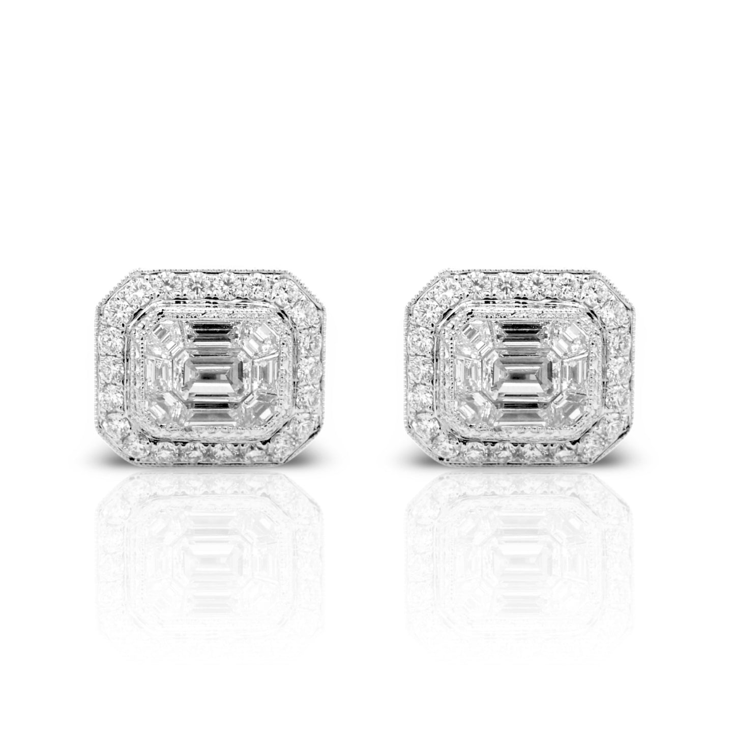 18K White Gold Diamond Earrings (2.37 Ct. Tw.)