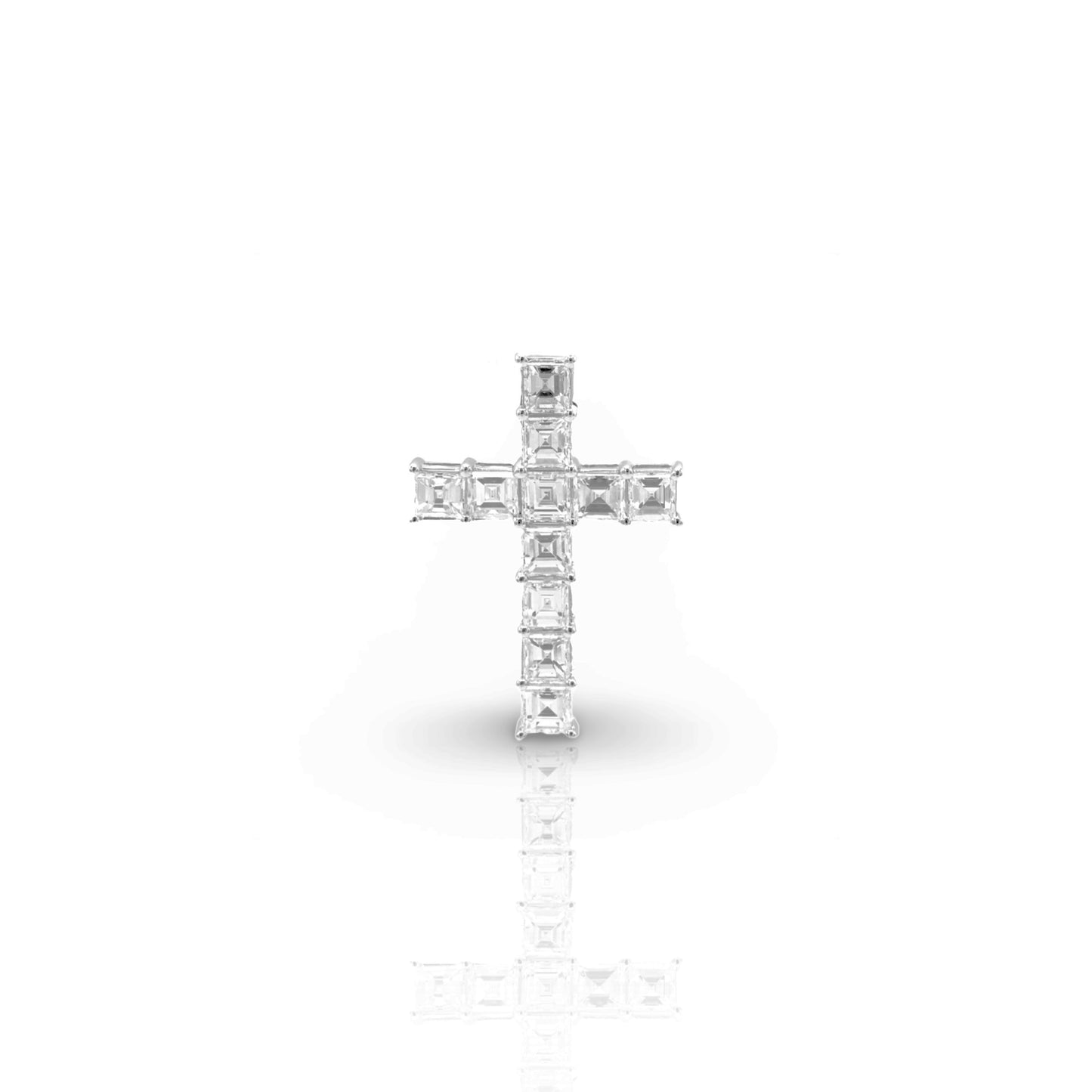 18K White Gold Diamond Cross Pendant (3.65 Ct. Tw.)