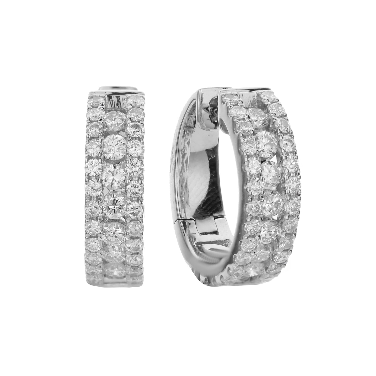 18K White Gold Diamond Hoop Earrings (1.70 Ct. Tw.)