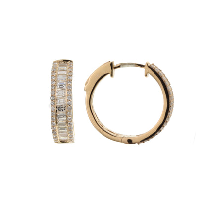 18K Yellow Gold Diamond Hoop Earrings (1.40 Ct. Tw.)