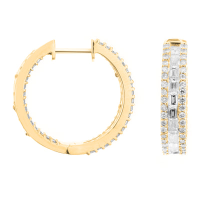 18K Yellow Gold Diamond Hoop Earrings (2.14 Ct. Tw.)