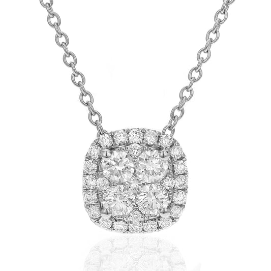 18K White Gold Diamond Pendant Necklace (1.00 Ct. Tw.)