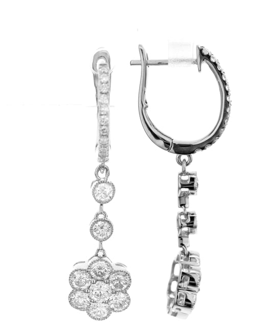 18K White Gold Diamond Drop Earrings (1.73 Ct. Tw.)