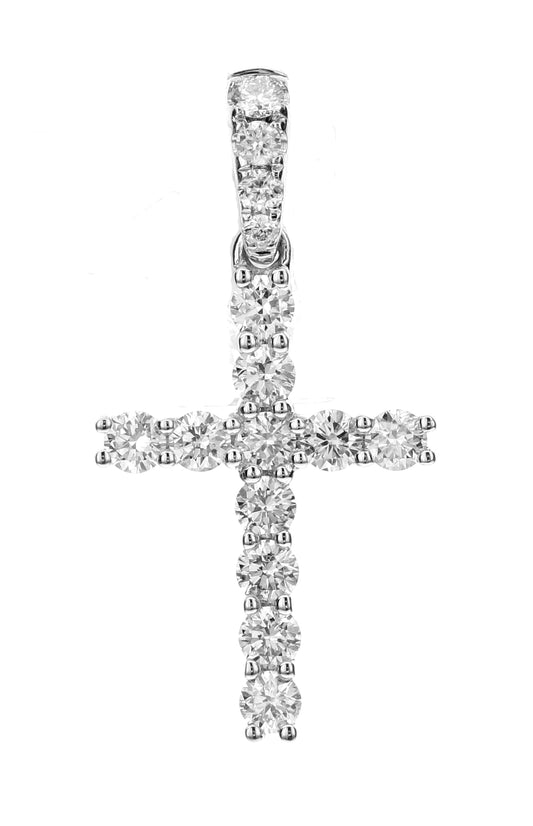 18K White Gold Diamond Cross Pendant (.73 Ct. Tw.)