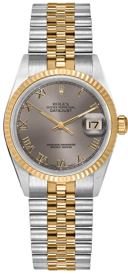 Rolex Datejust 31 Grey Roman Dial Two Tone Women's Watch 68273