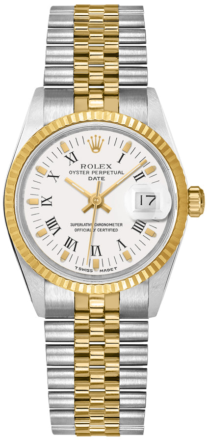 Rolex Datejust 31 White Dial Steel & 18k Yellow Gold Women's Watch 68273