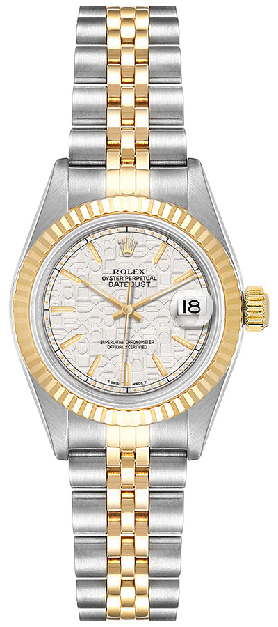 Rolex Lady-Datejust 26 Ivory Dial Yellow Gold & Steel Women's Watch 69173