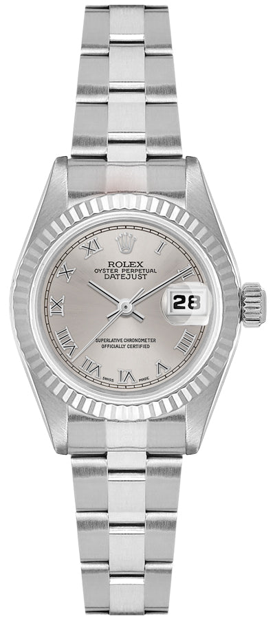 Rolex Lady-Datejust 26 Silver Roman Dial Oyster Women's Watch 69174