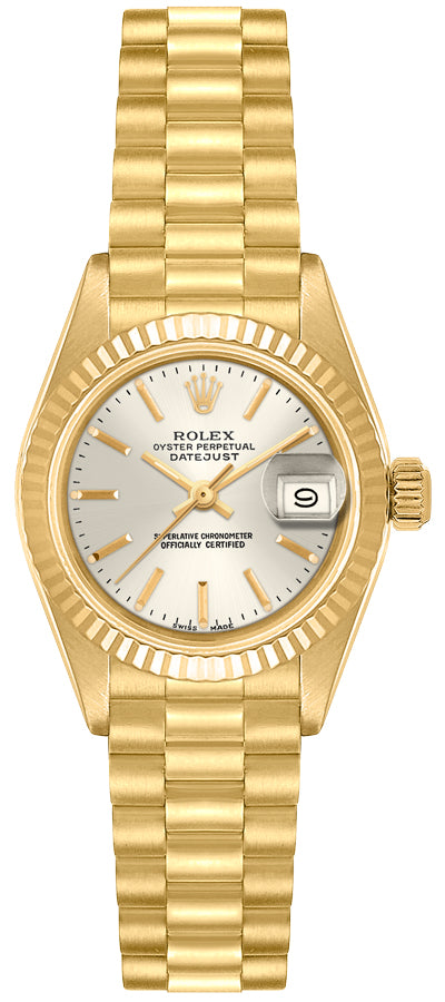 Rolex Lady-Datejust 26 Fluted Bezel President Bracelet Women's Luxury 69178