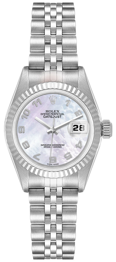 Rolex Lady-Datejust 26 White Mother of Pearl Women's Watch 79174