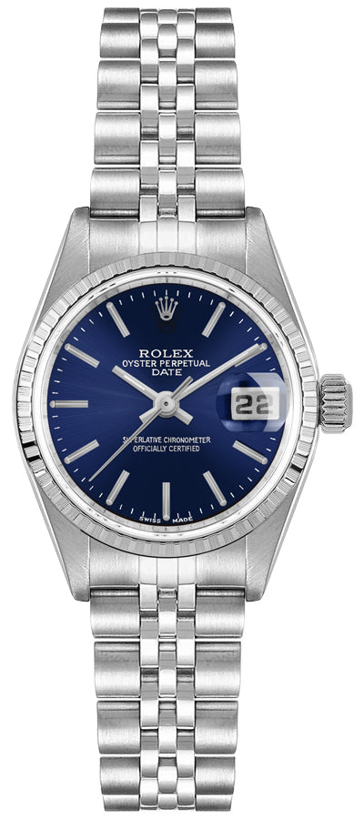 Rolex Lady-Datejust 26 Blue Index Dial Women's Watch 79240