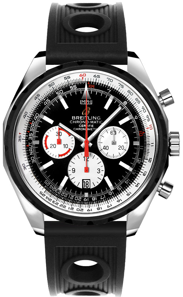 Breitling Chrono-Matic Black Dial Chronograph Men's Watch A1436002/B920-201S