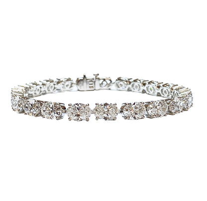 Oval Diamond Tennis Bracelet on 14k White Gold