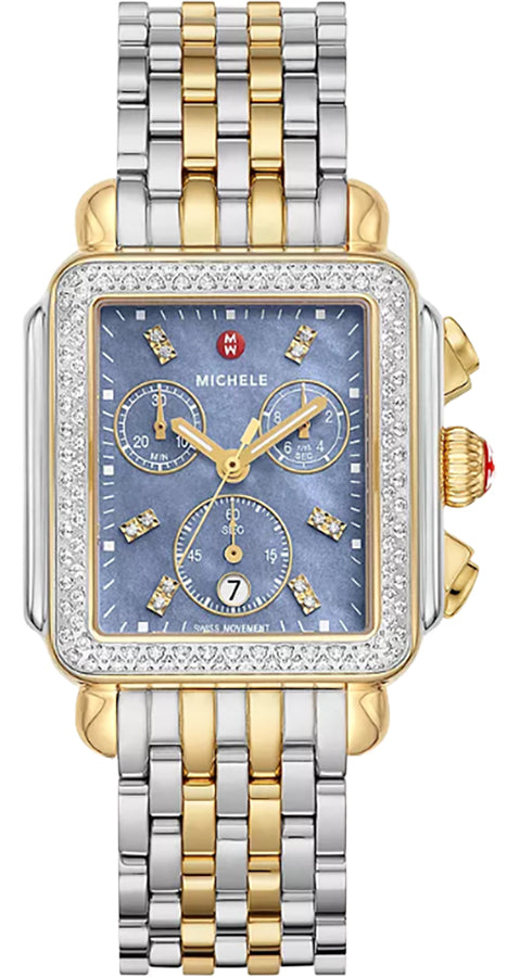 Michele Deco Diamonds Steel & Yellow Gold Women's Watch MWW06A000809