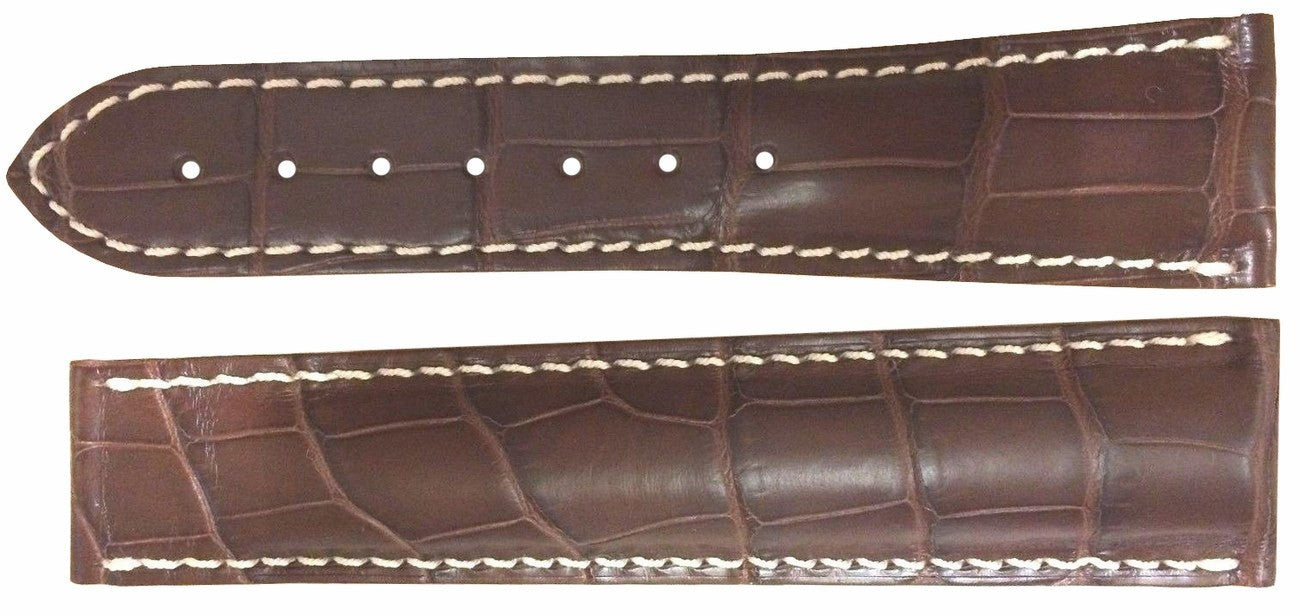 Omega 20mm Brown Leather OEM Watch Strap with Pattern 98000163