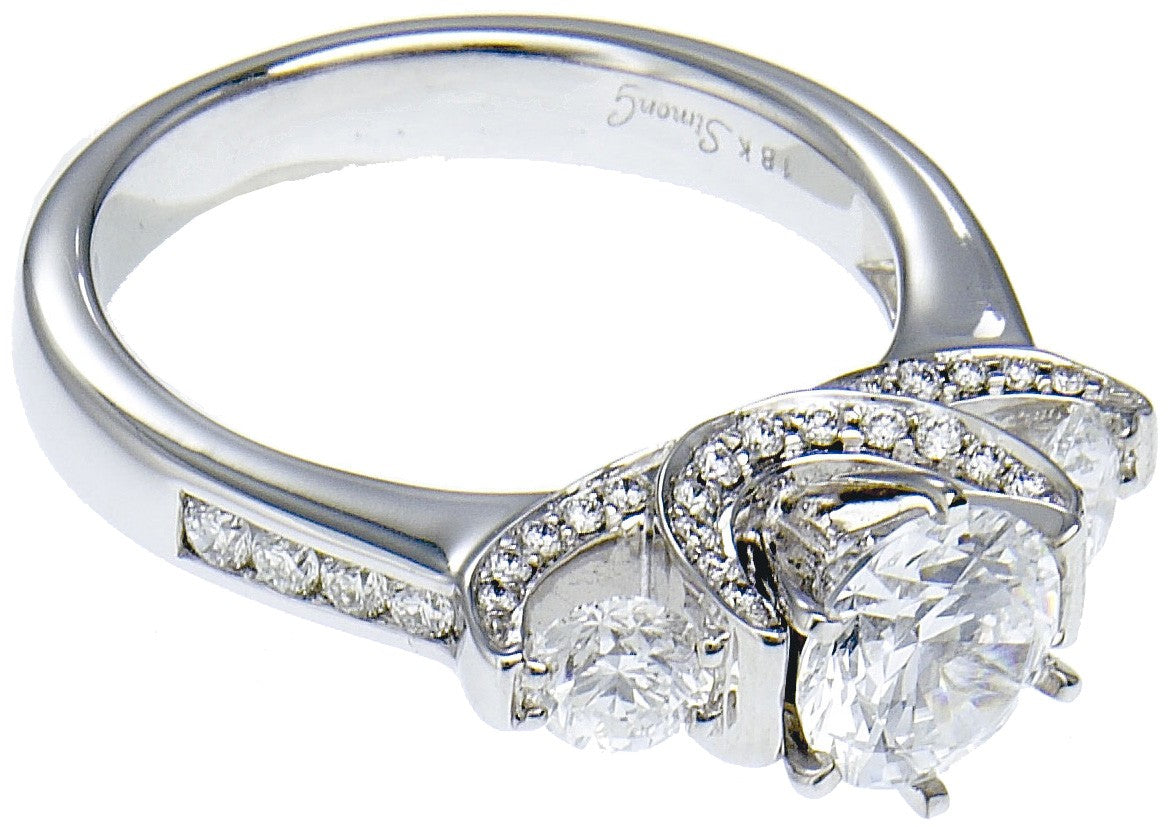 Diamond Ring, .82 Carat Diamonds on 14K White Gold