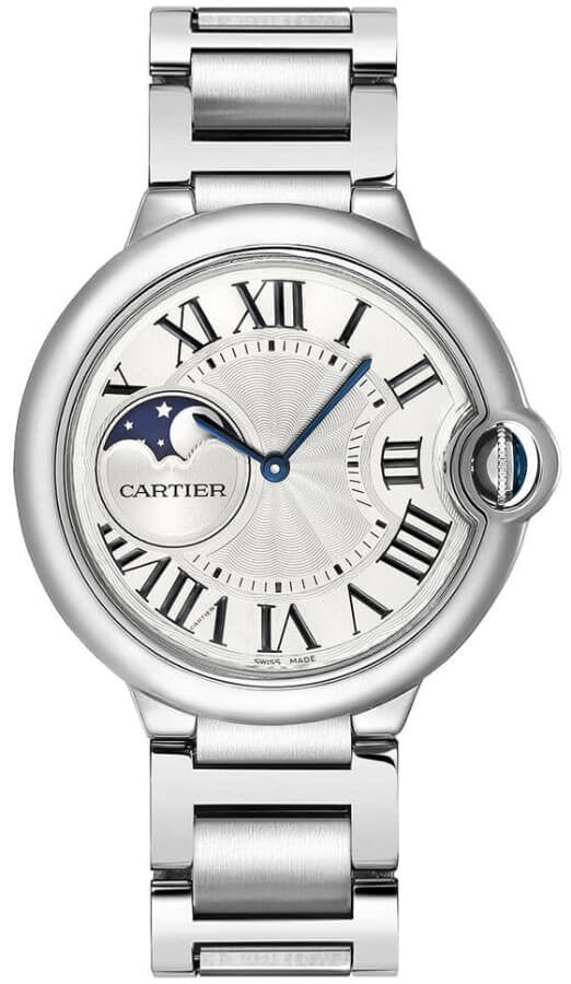 Cartier Ballon Bleu Silver Dial Moon Phase Midsize Watch WSBB0050