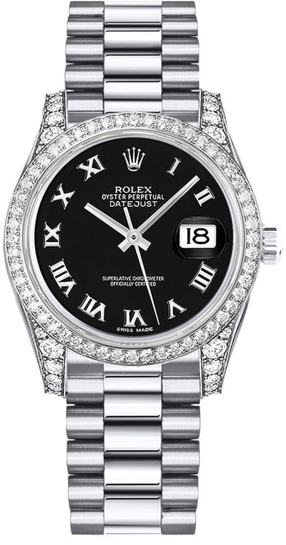 Rolex Datejust 31 Black Dial Diamond Watch 178159