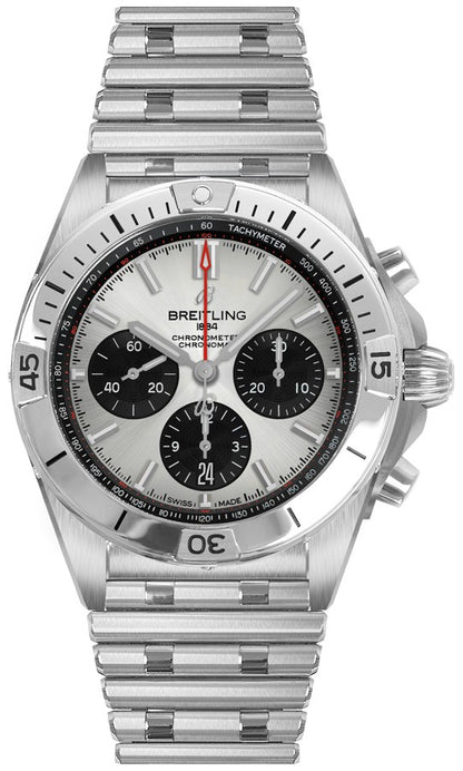 Breitling Chronomat B01 42 Silver Dial Men's Watch AB0134101G1A1